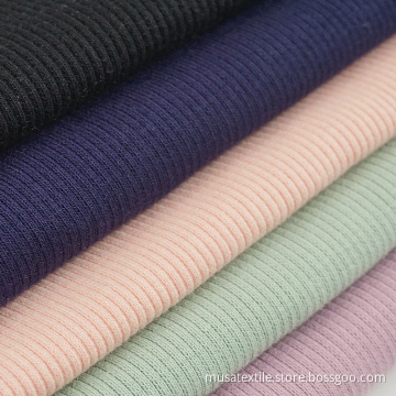 High Quality Poliester Cotton Spandex Rib Fabric